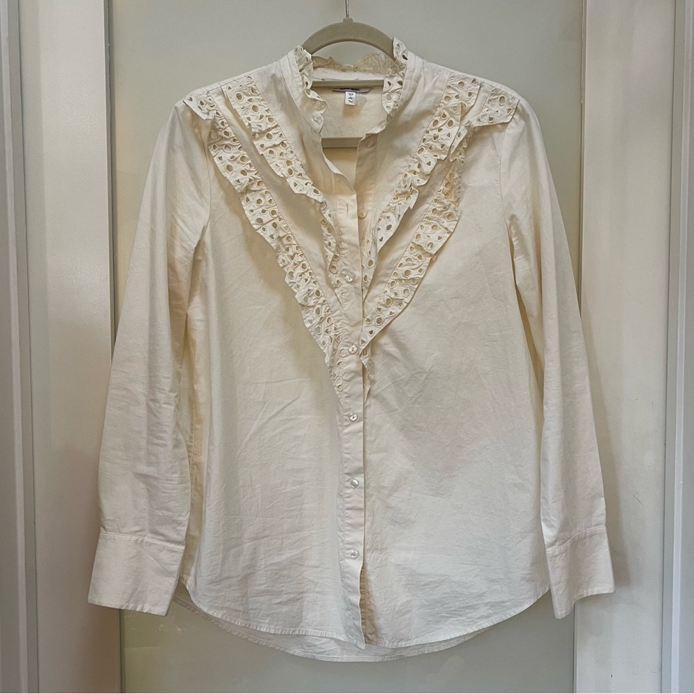 & Other Stories Lace Ruffle Blouse